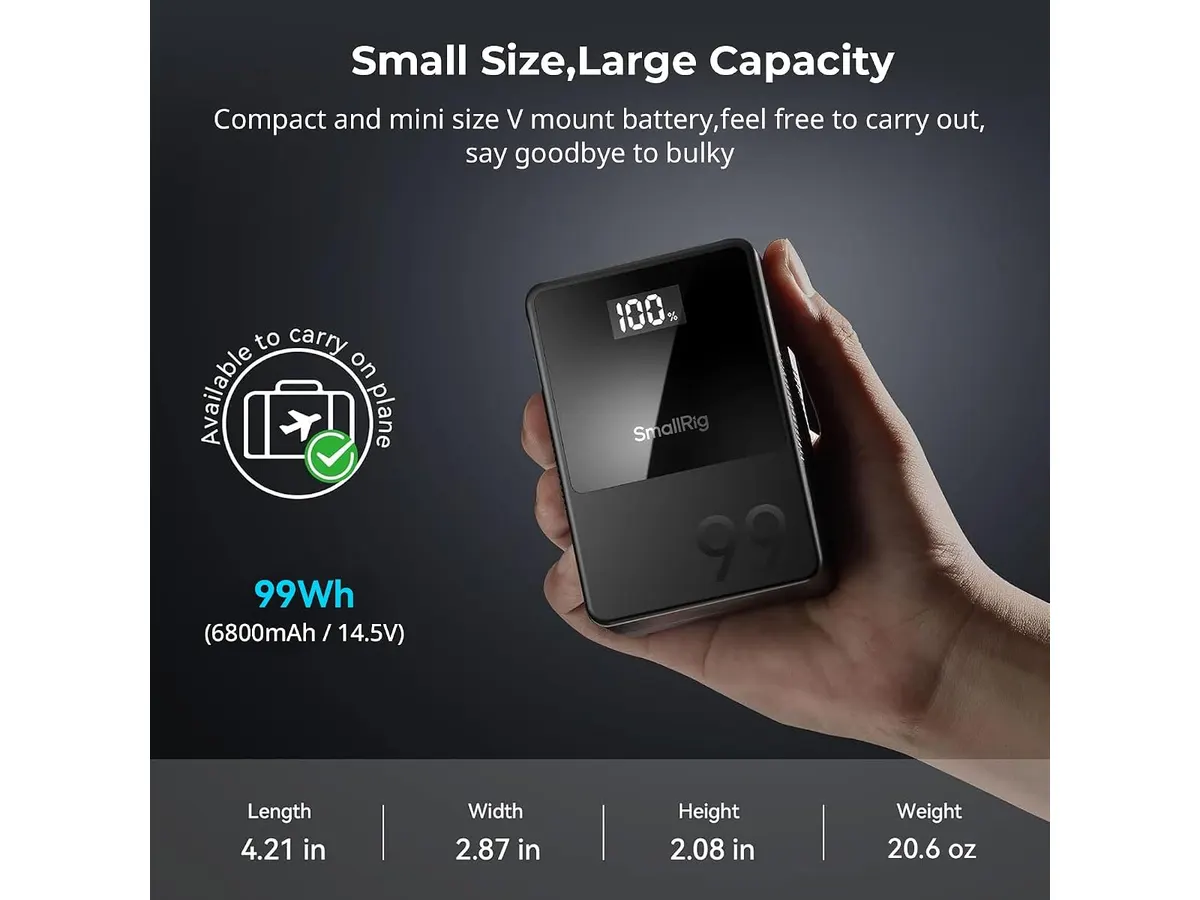 SMALLRIG V-Mount VB99: Batería compacta y potente